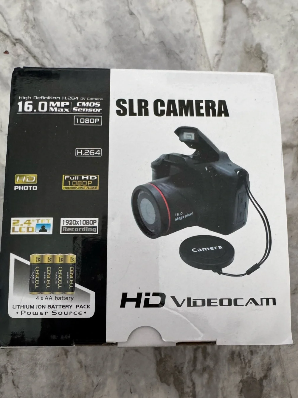 Black Digital Camera/Video with Detachable Macro Lens and USB Cable